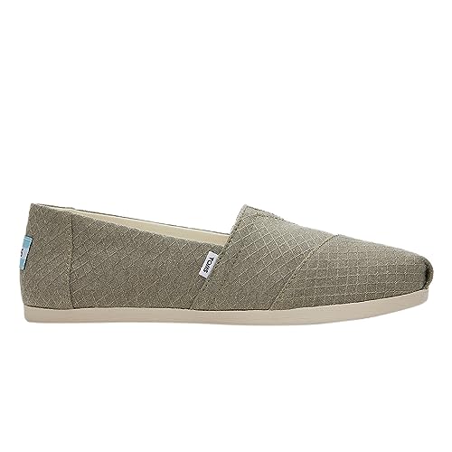 Image of TOMS Women's Alpargata CloudBound Espadrille Loafer Flat, Vetiver Gray Diamonds Refibra Woven Sunprint, 9