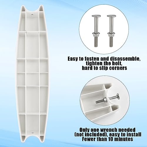 3 Stück Poolleiter Stufen, Robust Kunststoff Schwimmbadleiter Poolleiter Stufen Ersatz mit 6 Stück Schrauben für die Meisten in den Boden und Oberirdischen Leitern (Weiß)