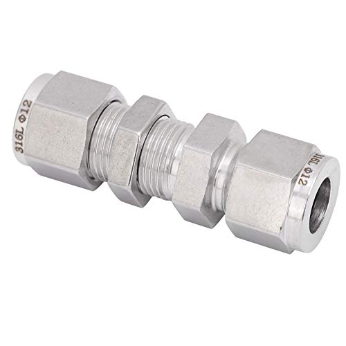 Double Ferrule Compression Fitting, 316 Stainless Steel Union Ferrule Compression Fitting Bulkhead Connector Attachment (F)