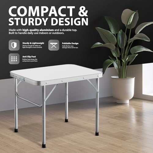ZENO Folding Table 2FT | Camping Table | Folding Tables with Anti Slip Feet, Waterproof Top & Easy To Carry | Foldable Table Great for Indoor & Outdoor Use | Trestle Table | Adjustable Height - Image 5