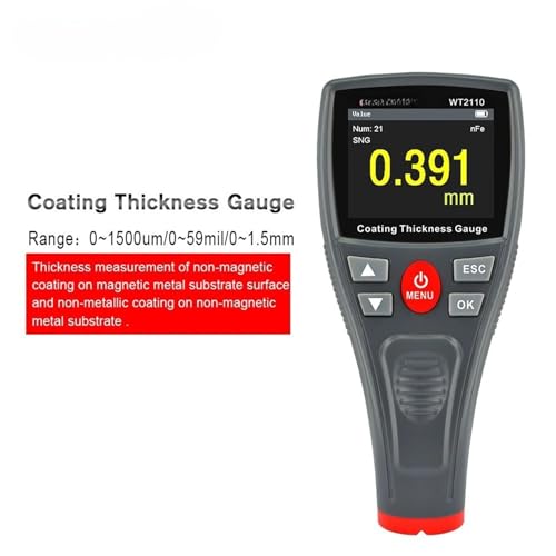 Thickness Gauge, Digital Car Film Iron Coating Thickness Gauge Color LCD 0-1500um Fe/NFe Coating Painting Electroplate Measure Tools WT2110 miniatura 2