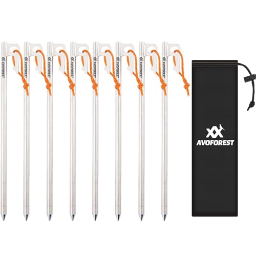 AVOFOREST Heavy Duty Tent Stakes - Thick Titanium Camping...