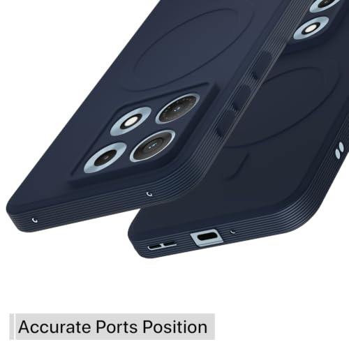 Image of Outlouders Back Cover for Motorola Moto Edge 70 Max 5G | Soft Matte Silicone | Slim Fit | Magnetic-Safe Logo Design (Magnetic-Safe Not Compatible) | Shockproof | Camera Protection Bumper Case (Blue)