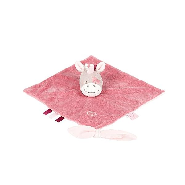 Nattou Schnuffeltuch Einhorn Jade, Nina, Jade und Lili, 27 x 27 x 5 cm, Beige/Rosa