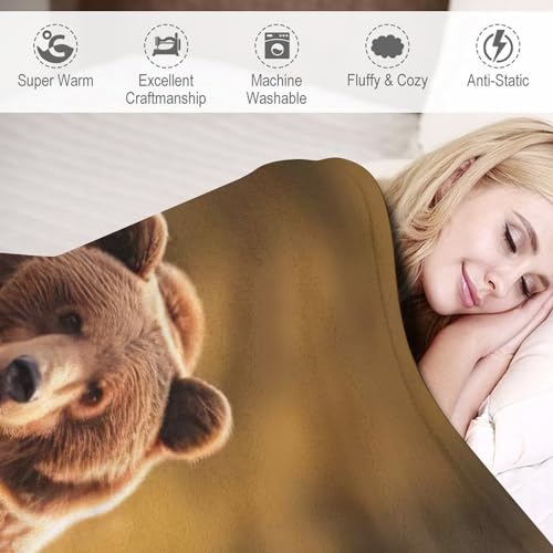 Couverture en ours 3D pour lit ou canapé plaid moelleux voyage - 4
