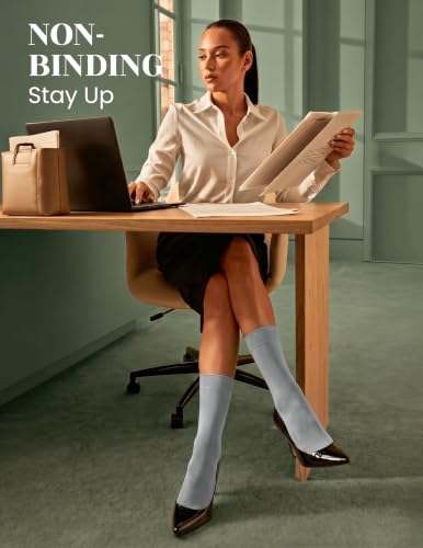 Image of Hugh Ugoli Womens Thin Soft Bamboo Dress Socks, Business, Crew, 3-6 Pairs