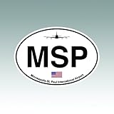 Minneapolis–Saint Paul Airport Euro Oval Sticker - Die Cut - Decal - RDW MSP Minnesota Twin City 1.25" x 0.88"