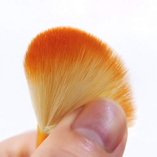 Champagne Makeup Brushes, Cosmetic Brush Set for Foundation Eyeshadow Blending Blush Concealer Cruelty-Free Synthetic Fiber Bristles with Travel Makeup Bag