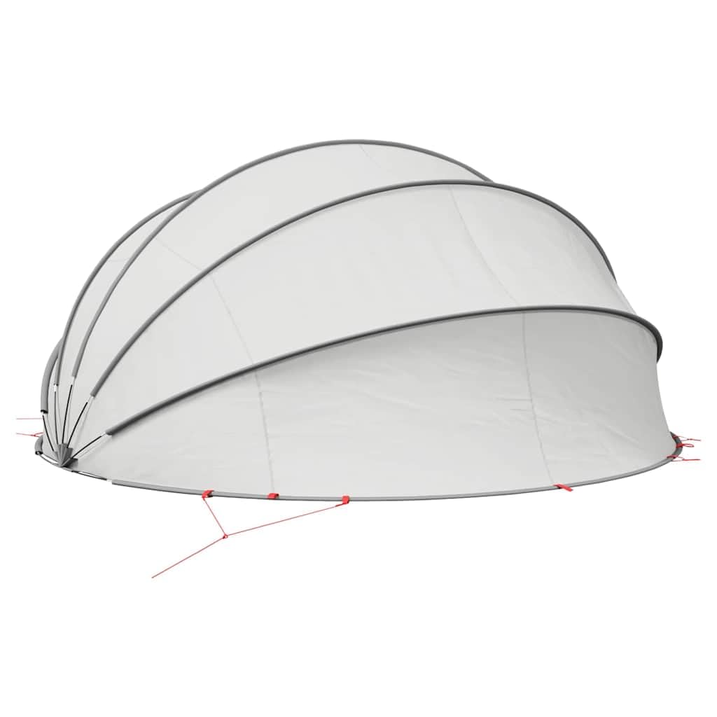 Piscina a cupola pieghevole, 500 x 500 x 236 cm, grigio e arancione, in fibra di vetro resistente ai raggi UV, con borsa per il trasporto e tiranti, facile da piegare per protezione