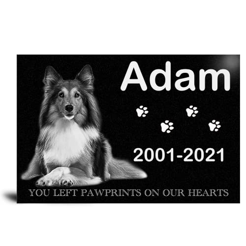 Image of ADFSTONE Pet Memorial Stones Personalized Dog Remembrance Gifts, Customized Dog Picture Grieving Plaque, DIY Gravestone, Custom Sympathy Photo Gift, Animal Grave Markers.