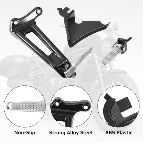 Image of Motorcycle Passenger Foot Pegs, Alloy-Steel Footrests Pedal Footpeg Replacement Accessories for Honda Rebel 1100 CMX1100 2021 2022 2023 2024 (Left & Right)