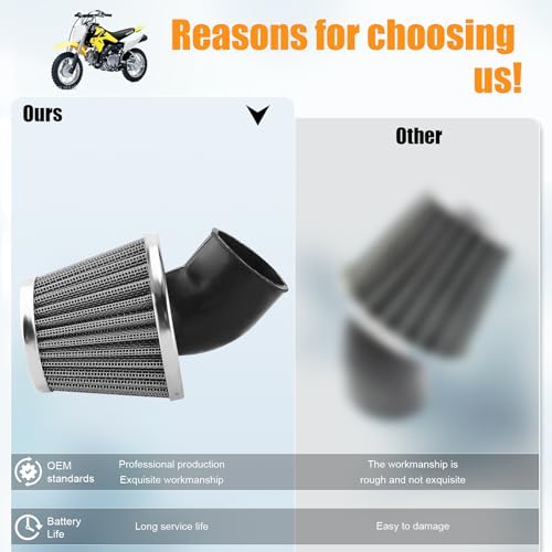 Image of 48mm 49mm 50mm 1.89inch Filter 45 Degree Angled for 50cc-90cc 110cc 125cc 140cc 150cc 200cc 250cc ATV Quad Scooter Go Kart Moped Chopper Pit Dirt Pocket Bike GY6