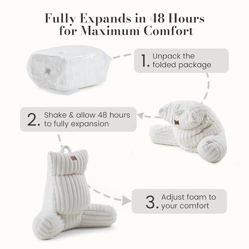 Faux Fur Reading Pillow, 25in - image 7
