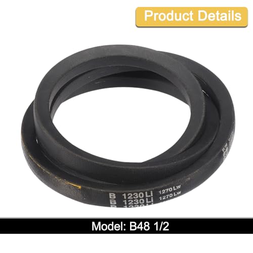 Image of uxcell 3 Pack B48 1 /2 Classic Wrapped V-Belt, 51 inch Outside Circumference Wrapped Industrial Rubber V-Belt B Profile V-Belt for Industrial Machinery Equipment, Black