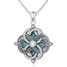 Yearace Witches Knot Necklace 925 Sterling Silver Good Luck Irish Celtic Knot Pendant Necklace for Women Witchy Jewelry Gift