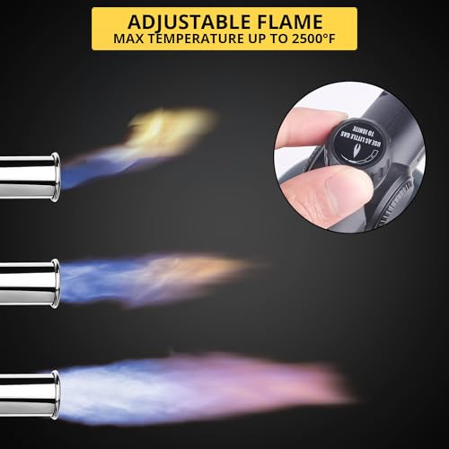 Image of Powerful Cooking Torch, TBTEEK Sous Vide Propane Torch, Kitchen Culinary Grilling Torch Lighter for Searing Meat, Charcoal Lighter, BBQ and Campfire Starter (Tank Not Included)