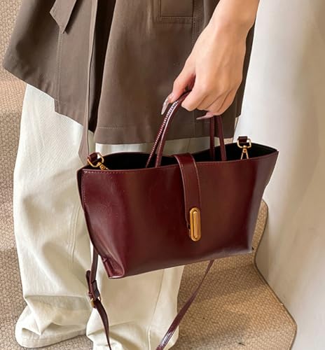 Tote Bag Soft Top Handle Handbag for Women Vegan Leather Shoulder Purse Vintage Handbag Crossbody Bag for Work Travel3