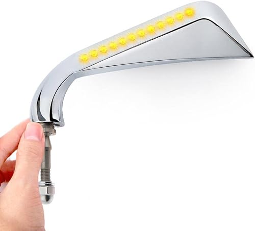 KiWAV Señales de giro LED de aluminio estilo hacha compatibles con rosca Harley-Davidson de 5/16 pulgadas