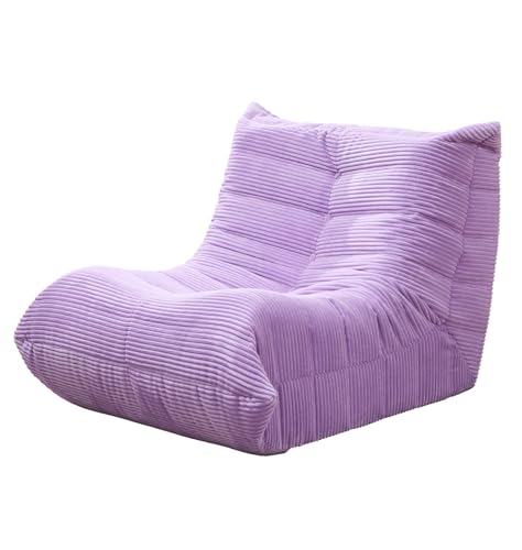 Image of Hobestluk Small Bean Bag Chair Faux Fur Fabric BeanBag Couch for Playroom | Purple Corduroy,Ergonomic Design,Memory Foam,Strong Supportive,No Assembly Required,Decorative Style for Living Room Bedroom