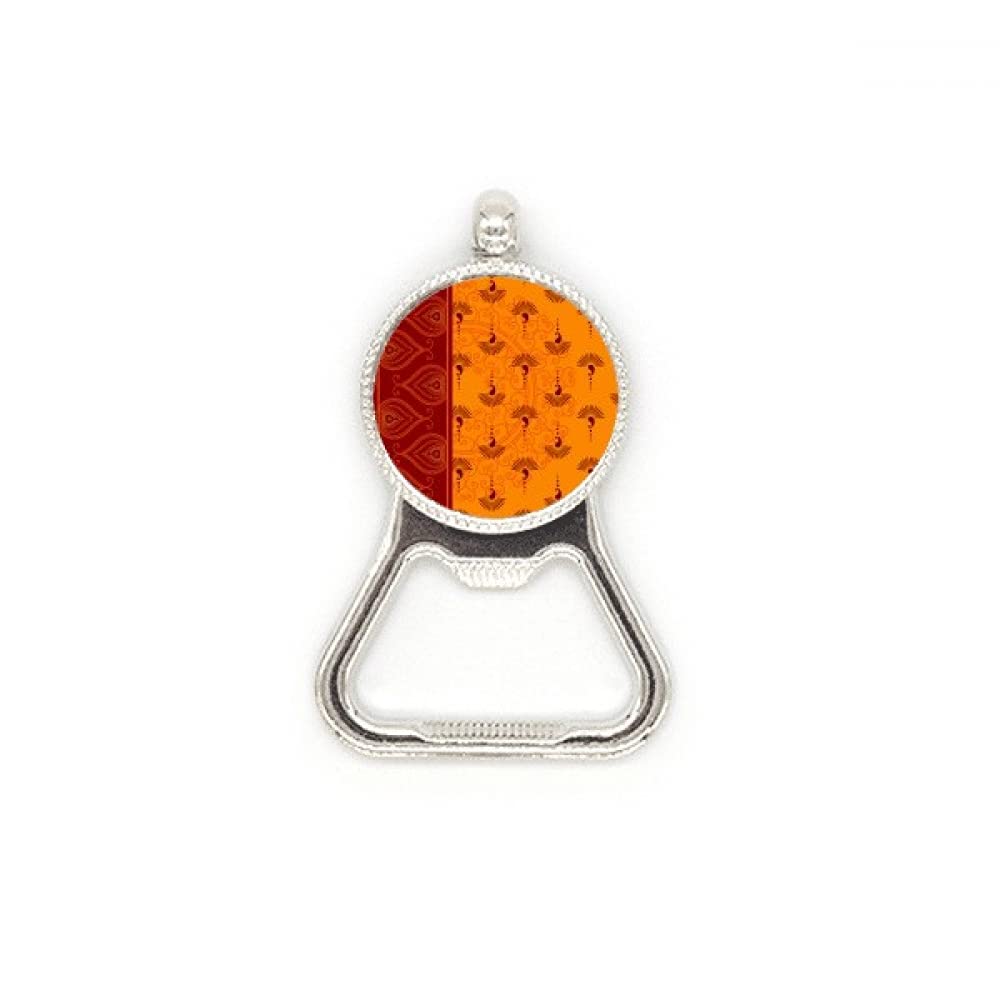 Décapsuleur acier inoxydable plat motif imprimé orange pour bouteille bière soda