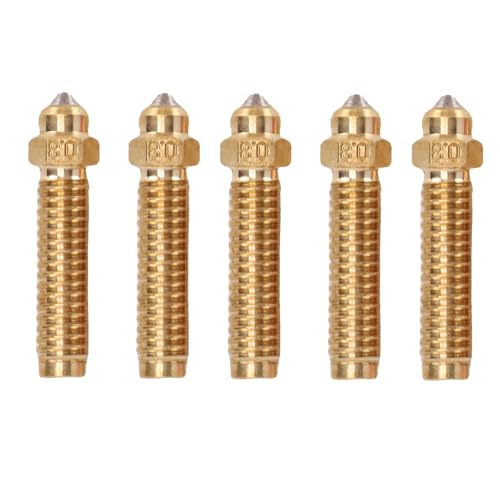 Fafeicy 5PCS 0.8mm Bimetallic Nozzles High Flow Printing Replacement for Smooth Feed PLA ABS TPU Printing