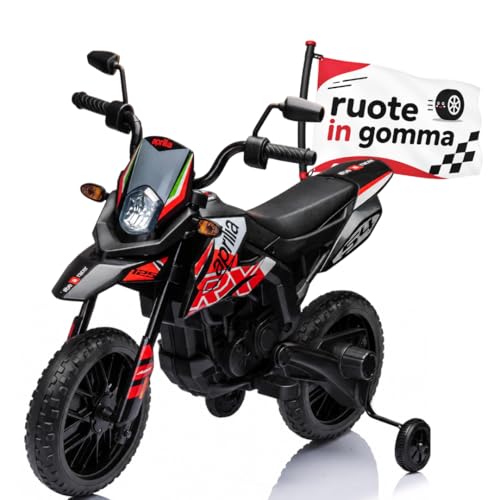 Moto Elettrica per bambini 12V Super Cross Aprilia RX125 con