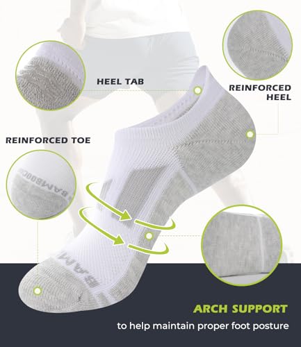 Image of BAMBOO COOL Men's No-Show Socks Low Cut Breathable Moisture-Wicking Socks Non Slip Running Workout casual, 6 Packs