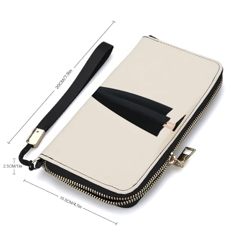 Witch Reading Minimalistic PU Leather Clutch Long Bifold Wallet, Coin Purse Credit Pass Case, Durable Card-Holder Money Storage for Women Men2