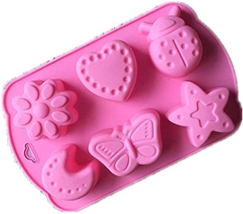 Hinleise Molde para tartas con forma de estrella de luna de silicona para fondant de azúcar, galletas de chocolate, para manualidades, decoración de tartas, herramientas para hornear