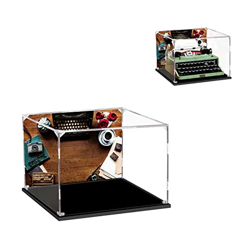 SWDZ Vitrine für Lego Schreibmaschine, Acryl-Vitrine, staubdichte...