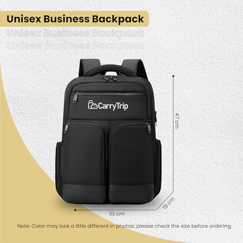 Image of CARRY TRIP Business Laptop Backpack - Stylish Office & Travel Backpack for Men & Women - Fits up to 15.6 Inch Laptop - USB Port, Multiple Compartments - Overnight Casual Bag