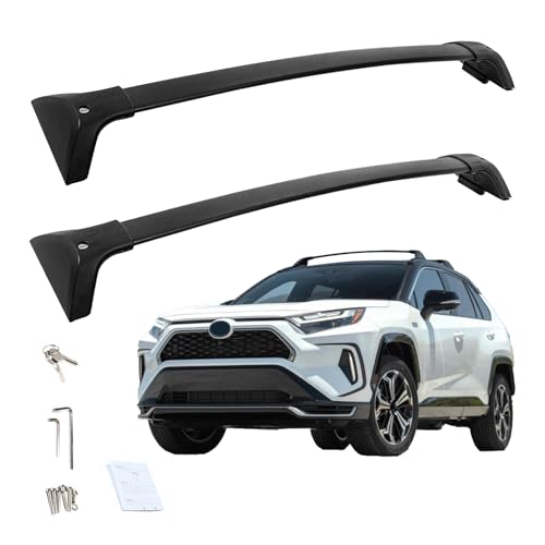 Barre portatutto per Toyota RAV4 2019-2024, 2 pezzi in lega di alluminio con serrature, barre trasversali per portabici da tetto, portapacchi, viaggio, campeggio