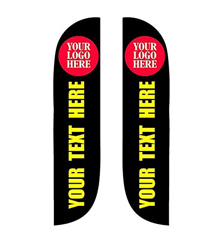 Custom Advertising Flags for Outdoor, Premium Feather Flag Banners with Your Logo and Message, swooper Flag Banner (15, Double Sided)