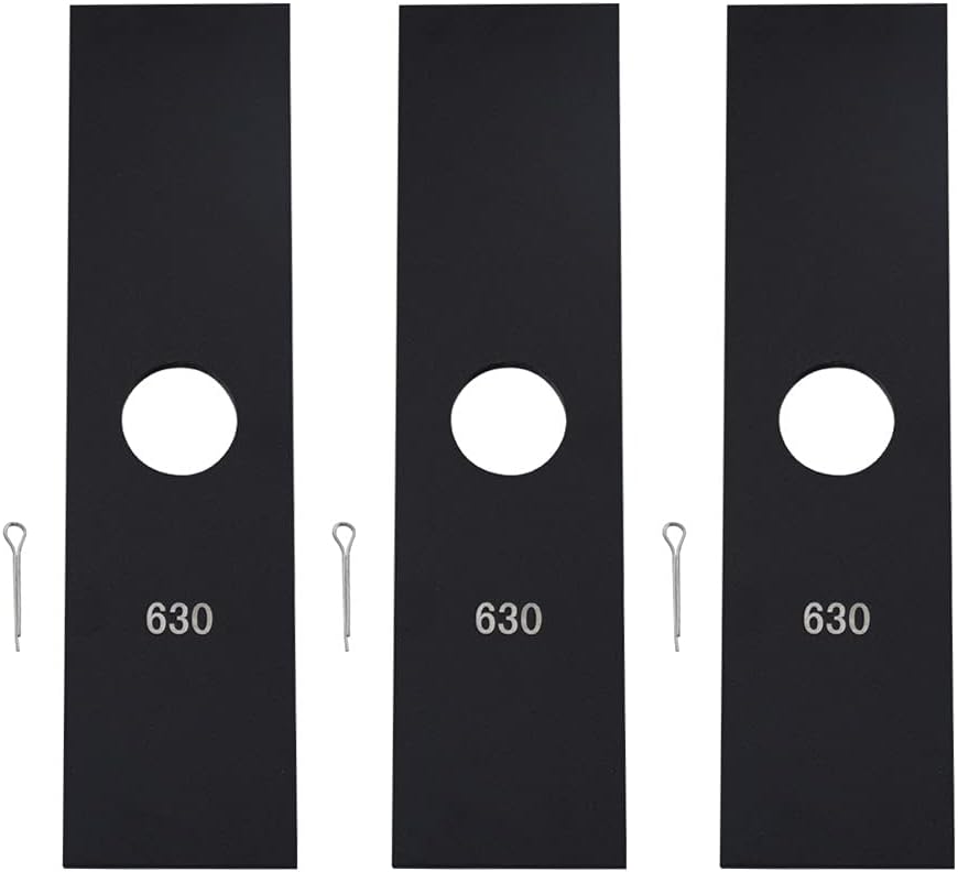HandyTek 3-Pack 8'' 69601553630 Edger Blades .181" Compatible with Echo Edger Blades, with 2-Replacement Cotter pins and New nut - Fits PE225 PE230 PE260 PE265 PE311