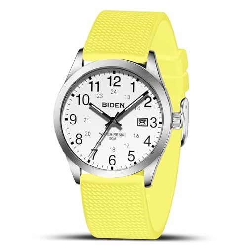 LN LENQIN Herren Uhr Männer Analog Quarz 30M wasserdichte Armbanduhren Herren mit Datum Mode Casual Designer Uhr für Herren Silicone Band