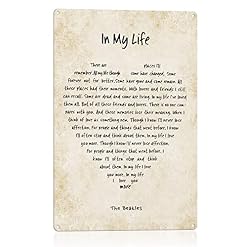 BEKUGART Beatles Poster – In My Life Song Lyrics Wall Art – Vintage Design for Music Lovers, Beatles Enthusiasts, and Music Collector’s – 8 x 12 in - Les Beatles, Paul McCartney, John Lennon, RIngo Starr, George Harrison