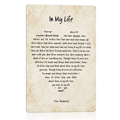 BEKUGART Beatles Poster – In My Life Song Lyrics Wall Art – Vintage Design for Music Lovers, Beatles Enthusiasts, and Music Collector’s – 8 x 12 in - Les Beatles, Paul McCartney, John Lennon, RIngo Starr, George Harrison BEKUGART Beatles Poster - In My Life Song Lyrics Wall Art - Vintage Design for Music Lovers, Beatles Enthusiasts, and Music Collector's - 8 x 12 in