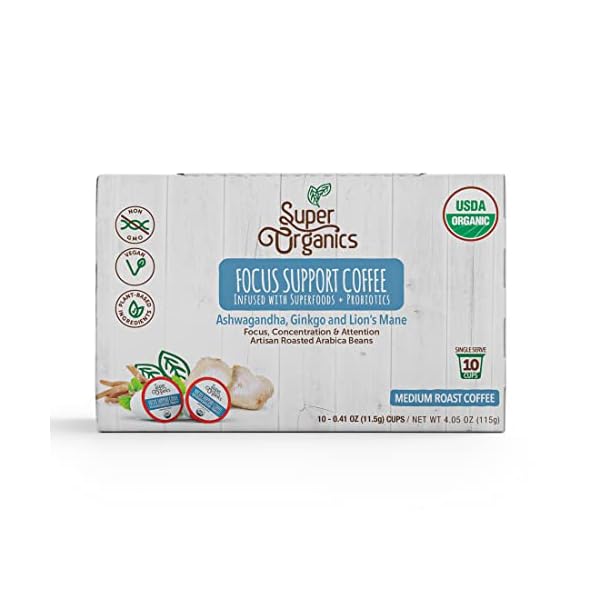 Super Organics Focus Support Coffee Brew Cups With Superfoods