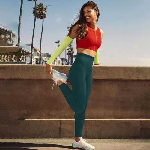 High Waisted Leggings for Women - No See Through Tummy Control Cycling Workout Yoga Pants with Pockets Reg & Plus