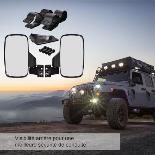 Miroirs de barre de sécurité UTV avec vision large réglable