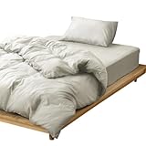 【寝具カバー3点セット セミダブル】 アイリスオーヤマ 速乾シャンブレー生地 掛け布団カバー + ボックスシーツ + 枕カバー 43×63cm ライトグレー