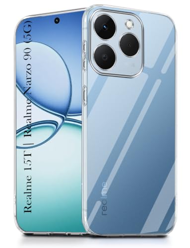 Image of Jkobi Silicone Back Cover Case for Realme 15T | Realme Narzo 90 (Clear Shockproof Case with Camera Protection | Soft and Flexible | Transparent)