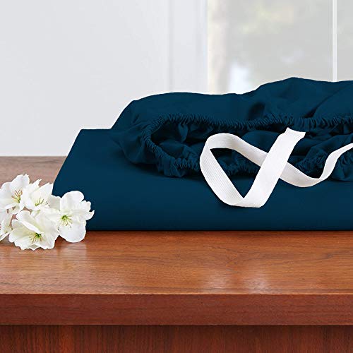 Image of YRM Bedding's Dark Teal 600-TC Oraganic Cotton 4 Pcs Double Bed Size Bedsheet Fitted (54 inchx75 inch), Flat (82 inchx102 inch) and Pillow cover (17 inchx27 inch) With Pillow Covers (17 inchx27 inch) Feet for 4 inch and 8 inch Inch Mattress