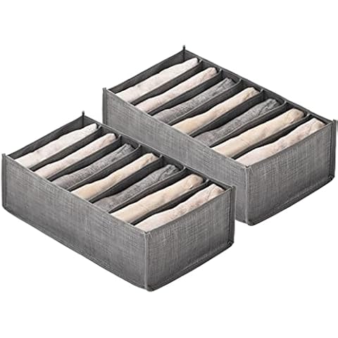 2Pcs Wardrobe Storage Organiser, Foldable Jeans Storage Organiser Large Size Clothes Drawer Organiser for Trousers, Leggings, T-shirt Cover