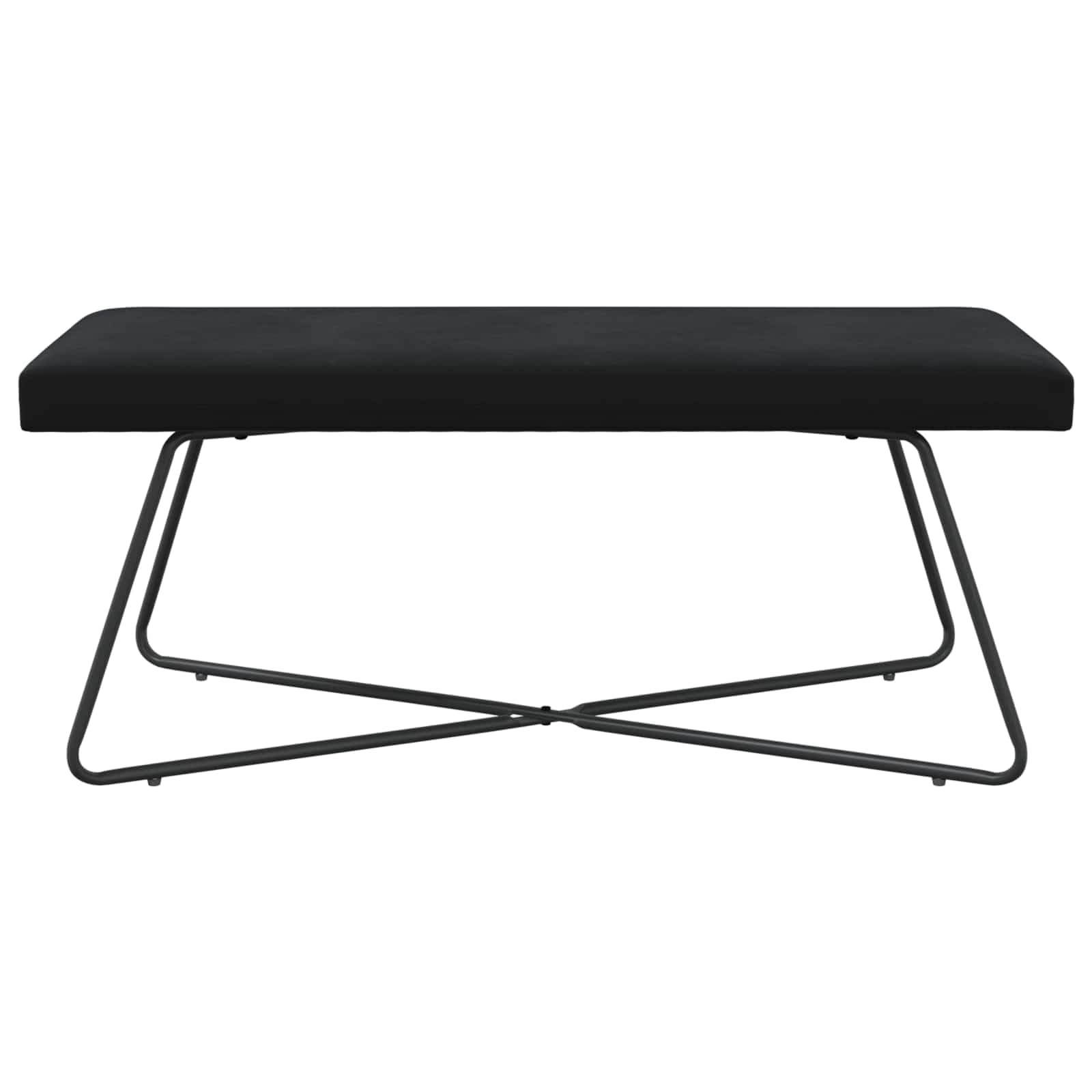 Ławka czarna, 110 x 40 x 45 cm, aksamitna, tapicerowana, do korytarza, salonu, sypialni, kuchni, ze stabilną ramą drewnianą i miękkim aksamitnym obiciem