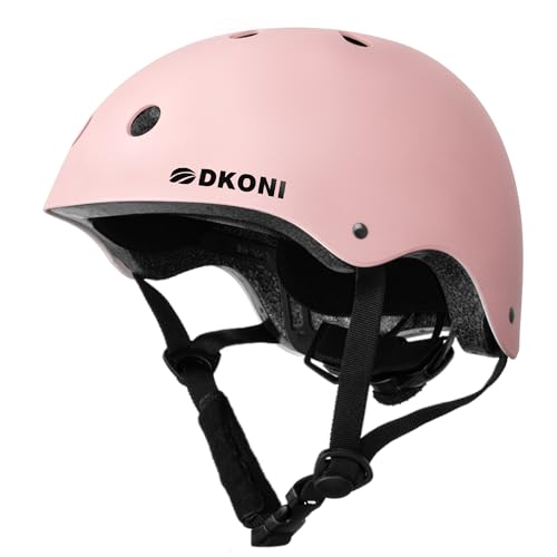DKONI Fahrradhelm Helm Kinder, verstellbar und für mehrere Sportarten geeignet, von Kleinkind bis Jugend, 3 Größen (Rosa, M:52-56cm)