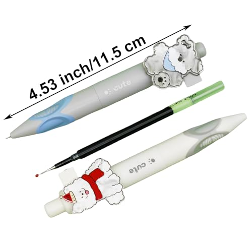 Bolígrafos gel mini con clip perro 0.5 mm pack 8 pcs miniatura 2