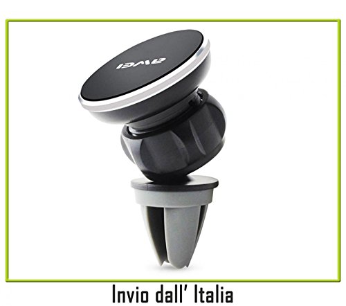 newnet Support AWEI magnétique Voiture Universel Voiture Smartphone Porte Téléphone Rotatif 360 ° pour iPhone 7/6S/6/5/Si, Samsung, Huawei, HTC, Sony, Nokia etc (Noir)