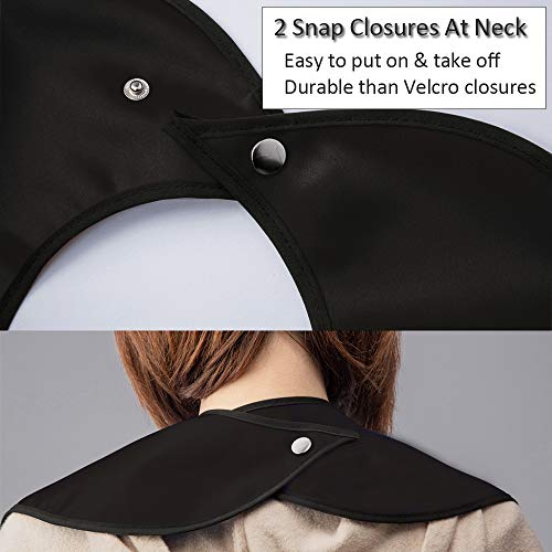 Usmack Adult Bib For Eating, Waterproof Clothing Protector For Men & Women, Machine Washable (Black, 3 Pack) #TOP3