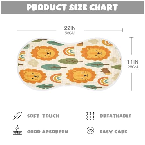 4 Pack Cartoon Lion Muslin Burp Cloths Cotton Absorbent Baby Burping Rags for Boys Girls Soft Newborn Burp Bibs, 22 x 11 Inch4